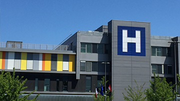 Vue de l'hôpital Sud Francilien à Corbeille-Essonne